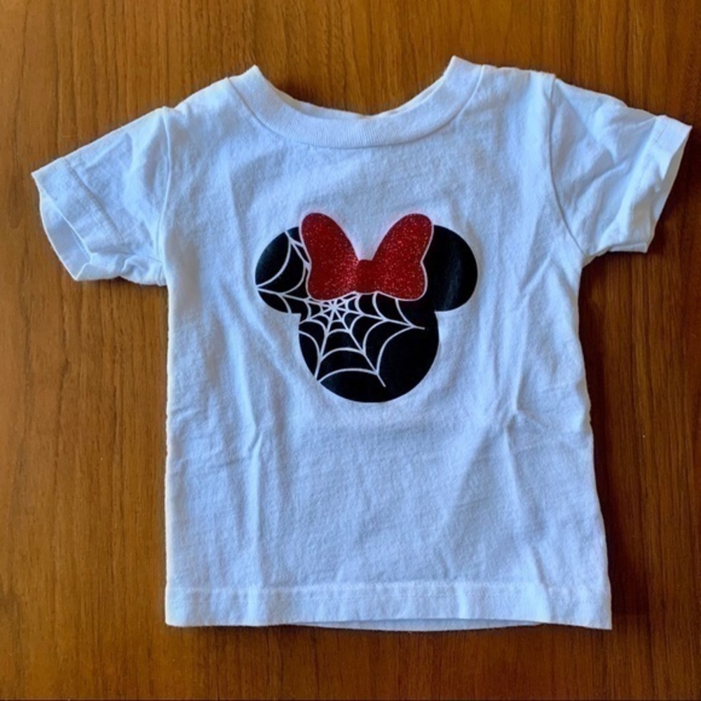 NFS. Minnie Mouse Halloween spider Minnie Mouse web ears sparkle toddler t-shirt